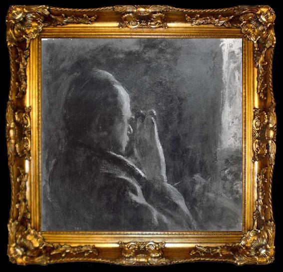 framed  Lesser Ury Otto Brahm in its box of the German of theater, ta009-2